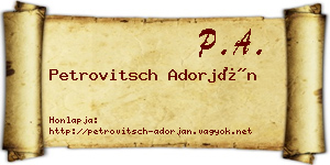 Petrovitsch Adorján névjegykártya