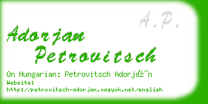 adorjan petrovitsch business card